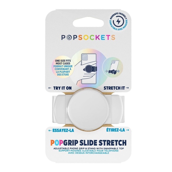 NWT PopSockets PopGrip Slide Stretch White - Picture 1 of 4